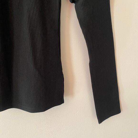 Cult Gaia Black Mora Top Ribbed Cut-Out Long Sleeve Blouse Women's size XS - Picture 5 of 11